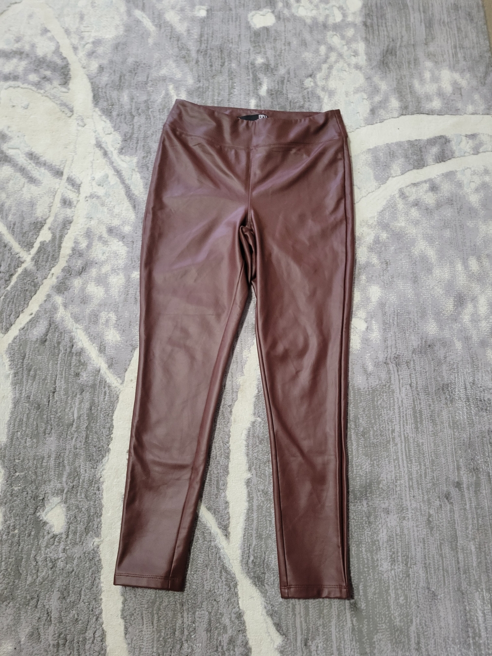 BBJ Los Angeles High-Rise' Faux Leather Women Leggings in Brown